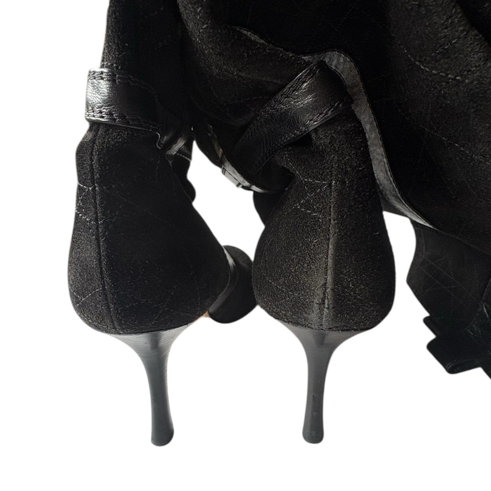 Christian Dior Cannage Pattern Black Suede Knee Boots Size EU 39 - Picture 7 of 11